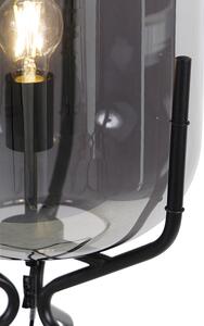 Designerska lampa podłogowa czarna lustrzane szkło żarówka WiFi A60 - Bliss Oswietlenie wewnetrzne