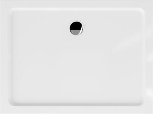 Mexen Flat brodzik prostokątny slim 120 x 80 cm, biały, syfon chrom - 40108012