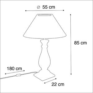 Rustykalna lampa stołowa klosz lniany beżowy 55 cm - Burdock Oswietlenie wewnetrzne
