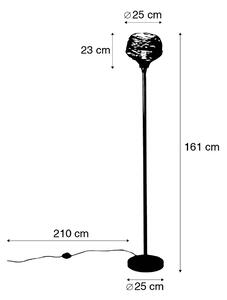 Designerska lampa podłogowa czarna 26 cm - Sarella Oswietlenie wewnetrzne