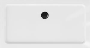 Mexen Flat brodzik prostokątny slim 120 x 70 cm, biały, syfon czarny - 40107012B