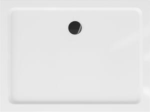 Mexen Flat brodzik prostokątny slim 120 x 80 cm, biały, syfon czarny - 40108012B