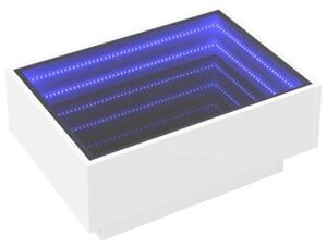 Stolik kawowy z LED, biaÅy, 70x50x30cm, materiaÅ drewnopochodny