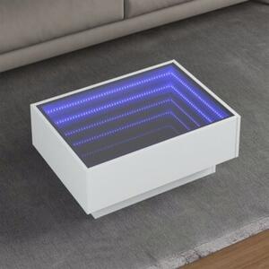 Stolik kawowy z LED, biaÅy, 70x50x30cm, materiaÅ drewnopochodny