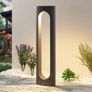 Słupek oświetleniowy LED Fenti Lucande, czarny, aluminium, nowoczesny