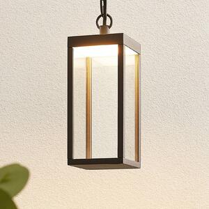 Lucande Lampa wisząca zewnętrzna LED Cube, szkło, 26 cm