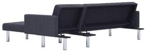 Sofa w ksztaÅcie litery l z funkcjÄ spania ciemnoszary poliester