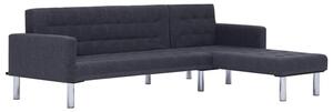 Sofa w ksztaÅcie litery l z funkcjÄ spania ciemnoszary poliester