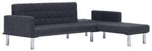 Sofa w ksztaÅcie litery l z funkcjÄ spania ciemnoszary poliester