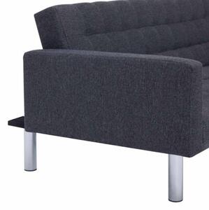Sofa w ksztaÅcie litery l z funkcjÄ spania ciemnoszary poliester
