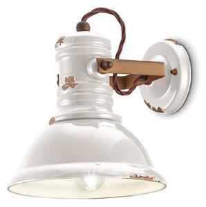 Ferroluce Ceramiczna lampa ścienna C1693 w białym, industrialnym stylu