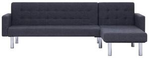 Sofa w ksztaÅcie litery l z funkcjÄ spania ciemnoszary poliester