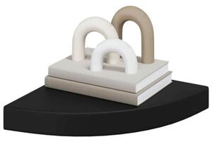 Narożne półki ścienne, 2 szt., czarne, 25x25x3,8 cm, mdf