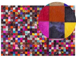 Dywan chodnik 200 x 300 cm skórzany patchworkowy ręcznie tkany wielokolorowy Enne Beliani