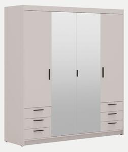 Szafa z lustrem 176 cm Essa 4D6S – beż piaskowy