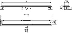 Mexen Flat M15 odpływ liniowy 50 cm, chrom - 1024050-15