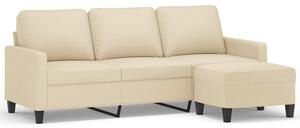 Sofa 3-osobowa, kremowa, 180 cm, tapicerowana tkaninÄ