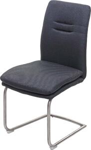 Krzesło do jadalni HWC-H70, krzesło kuchenne wspornikowe, tkanina/tekstylia szczotkowana stal nierdzewna ~ ciemnoszary