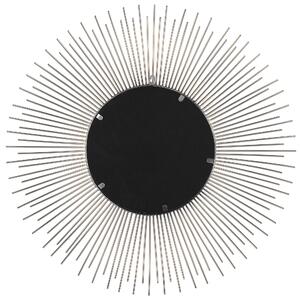 Okrągłe lustro ścienne 80 cm w stylu glamour metalowe srebrne Cilly Beliani