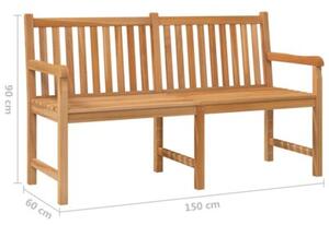 Ławka ogrodowa, 150 cm, lite drewno tekowe