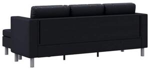 Sofa 3-osobowa, skÃ³ra syntetyczna, czarna