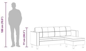 Sofa 3-osobowa, skÃ³ra syntetyczna, czarna