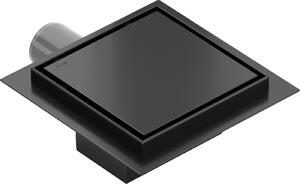 Mexen Flat wpust podłogowy kwadratowy 12 x 12 cm, czarny - 1710012