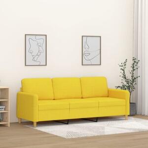 Sofa 3-osobowa, jasnoÅ¼Ã³Åta, 180 cm, tapicerowana tkaninÄ