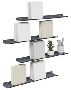 Wisząca półka z matowej stali w kolorze antracytowym 60x9x2,5 cm