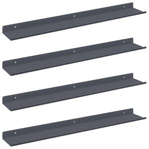 Wisząca półka z matowej stali w kolorze antracytowym 60x9x2,5 cm