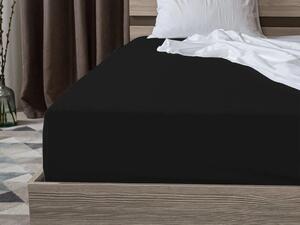 Bawełniane prześcieradło z gumką STANDARD 90 x 200 cm czarne