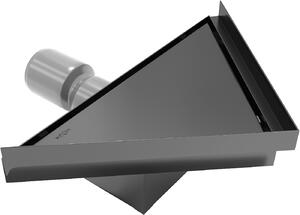 Mexen Flat wpust podłogowy trójkątny 20 x 20 cm, czarny - 1710320