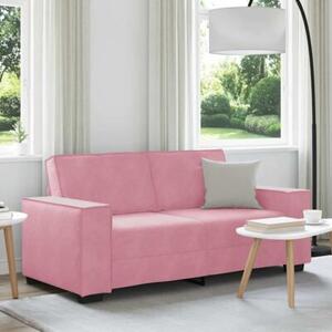 Sofa 2-osobowa, rÃ³Å¼owy, 180x78x84 cm, tapicerowana aksamitem
