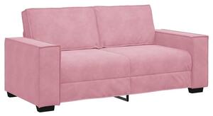 Sofa 2-osobowa, rÃ³Å¼owy, 180x78x84 cm, tapicerowana aksamitem