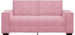 Sofa 2-osobowa, rÃ³Å¼owy, 180x78x84 cm, tapicerowana aksamitem