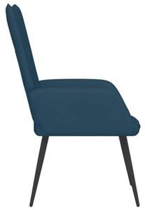 Fotel, niebieski, obity aksamitem