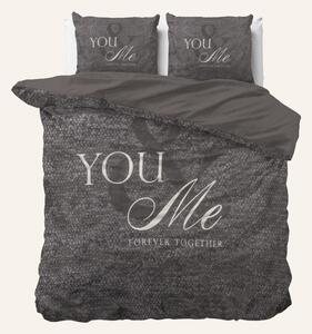 POŚCIEL PURE COTTON - Love For You and Me Antracyt 200x220