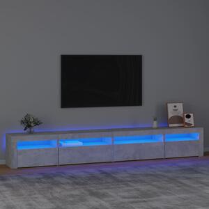 Szafka pod TV z oświetleniem LED, szarość betonu, 270x35x40 cm
