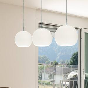 Casablanca Lampa wisząca szklana Ball, możliwość ściemniania, biały / opal, salon / jadalnia, szkło, design
