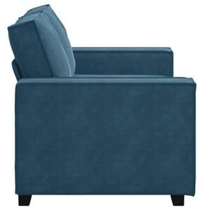 Sofa 2-osobowa, niebieski, 160x78x84 cm, tapicerowana aksamitem