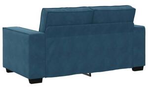 Sofa 2-osobowa, niebieski, 160x78x84 cm, tapicerowana aksamitem