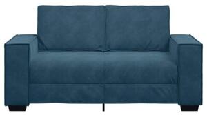Sofa 2-osobowa, niebieski, 160x78x84 cm, tapicerowana aksamitem