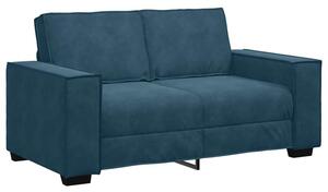 Sofa 2-osobowa, niebieski, 160x78x84 cm, tapicerowana aksamitem