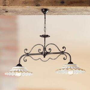 Ceramiche Lampa wisząca I BILIARDI, 2-pkt, pomarańczowa