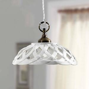 Ceramiche Biała ceramiczna lampa wisząca Emanuel, Ø 32 cm