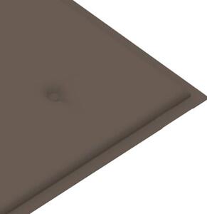 Ławka ogrodowa z poduszką taupe, 112 cm, lite drewno tekowe