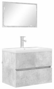 Zestaw mebli łazienkowych betonowy szary 60 x 38,3 x 45 cm