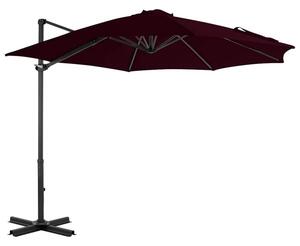 Parasol wiszący z aluminiowym słupkiem, 300 cm, czerwony