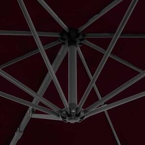 Parasol wiszący z aluminiowym słupkiem, 300 cm, czerwony
