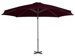 Parasol wiszący z aluminiowym słupkiem, 300 cm, czerwony